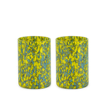 Load image into Gallery viewer, Macchia su Macchia Green &amp; Yellow Glass, Set of 6