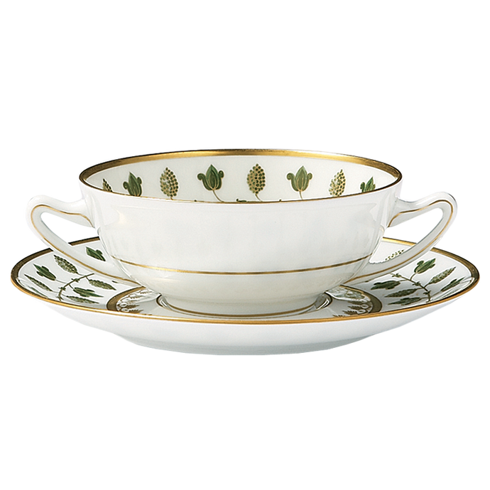 Matignon Green Cream Soup Bowl and Saucer