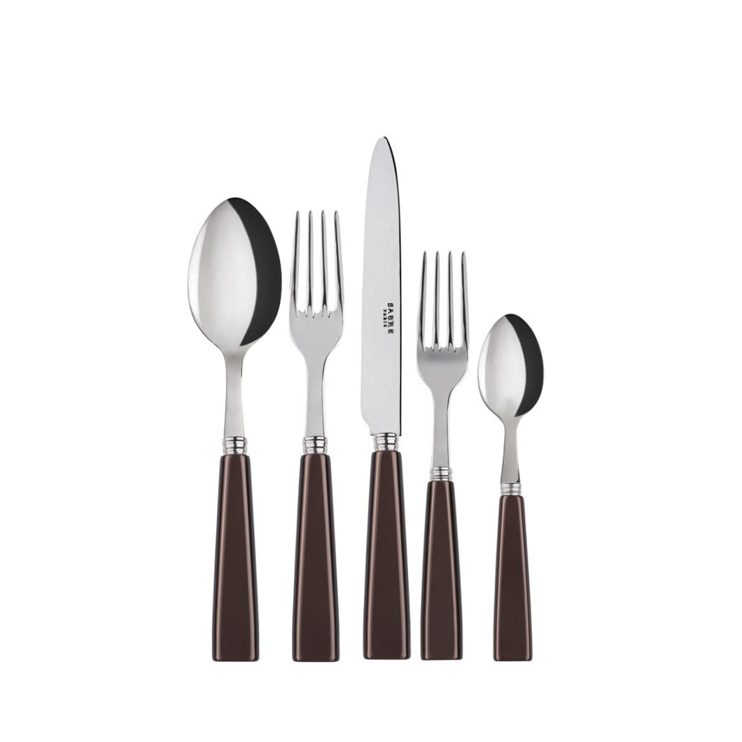 Icône Brown Flatware Set, 5 Pieces