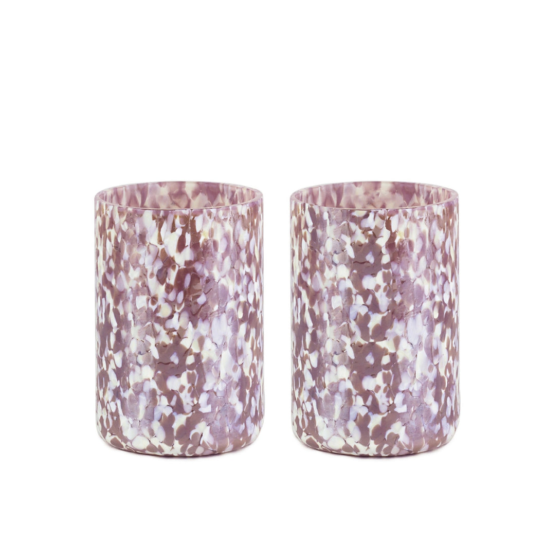 Macchia su Macchia Ivory & Violet Glass, Set of 6