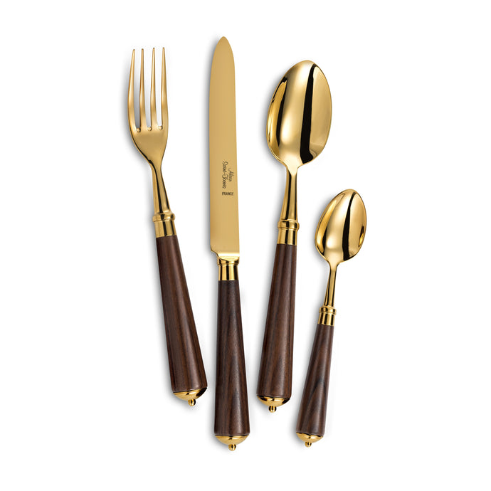 Julia Rosewood Flatware Set, 5 Pieces