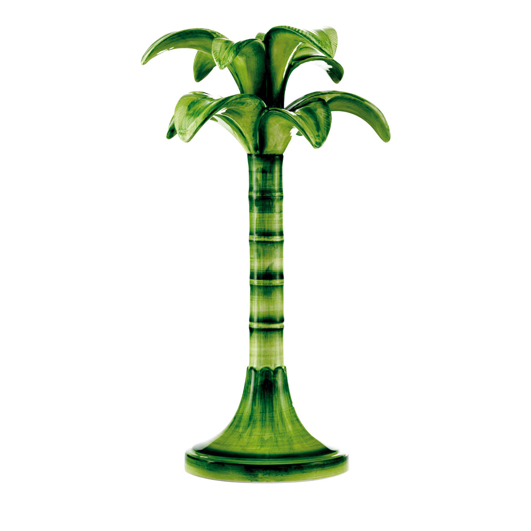Large Green Palm Tree Candlestick