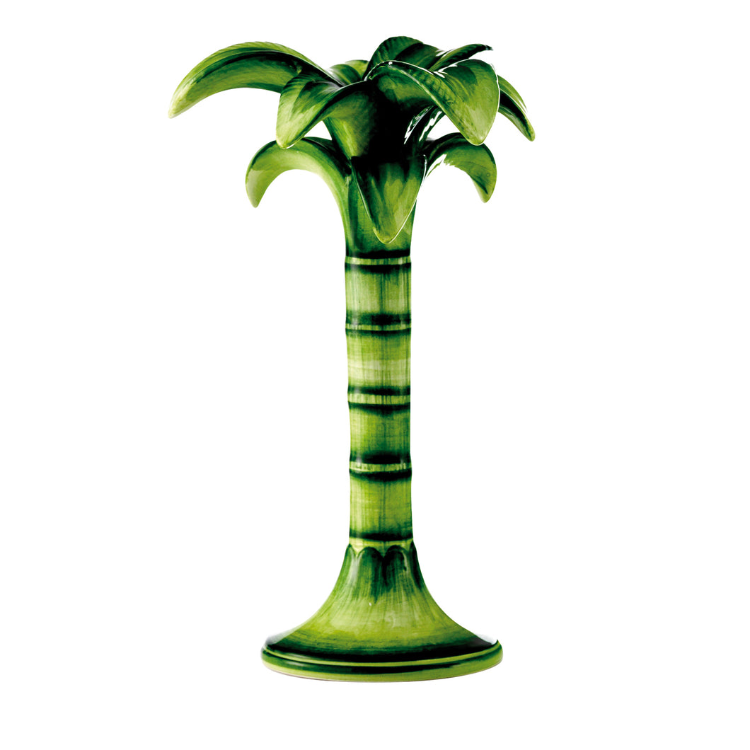 Medium Green Palm Tree Candlestick