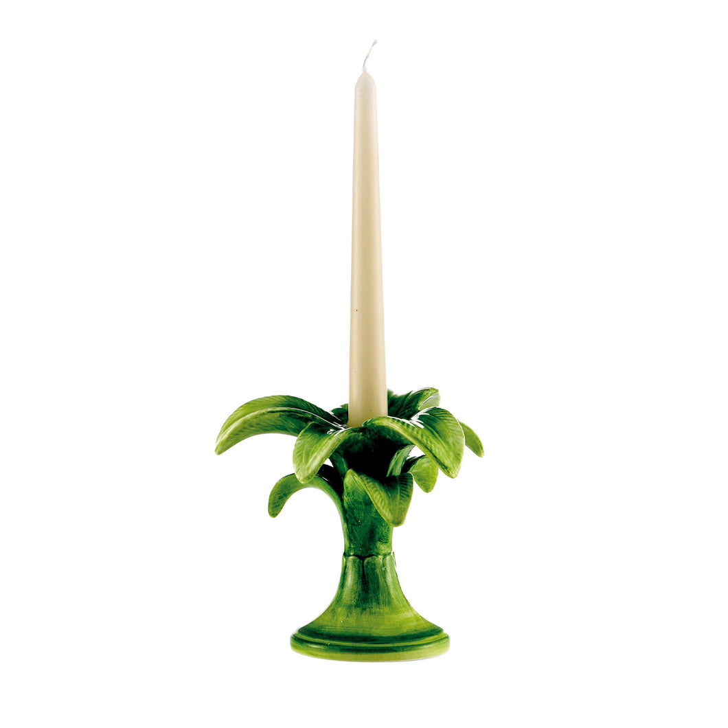 Small Green Palm Tree Candlestick