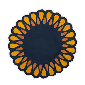 Drops Navy & Ocre Napkins, Set of 4