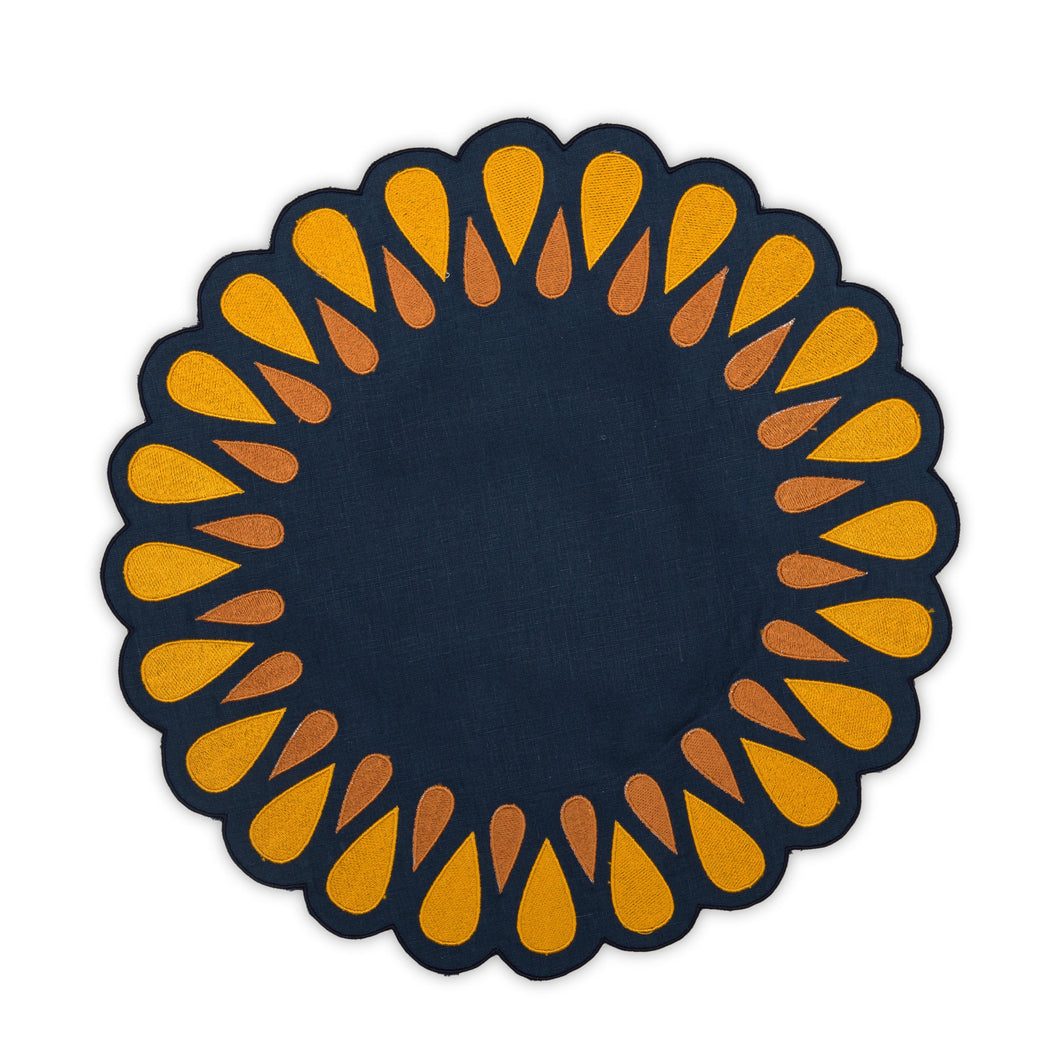 Drops Navy & Ocre Placemat, Set of 4