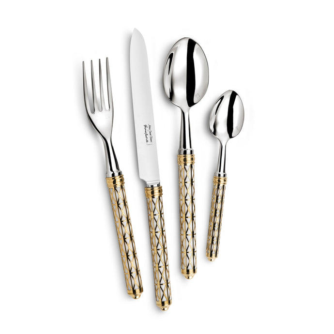 Louxor Or Blanc Silver Plated Flatware Set, 5 Pieces