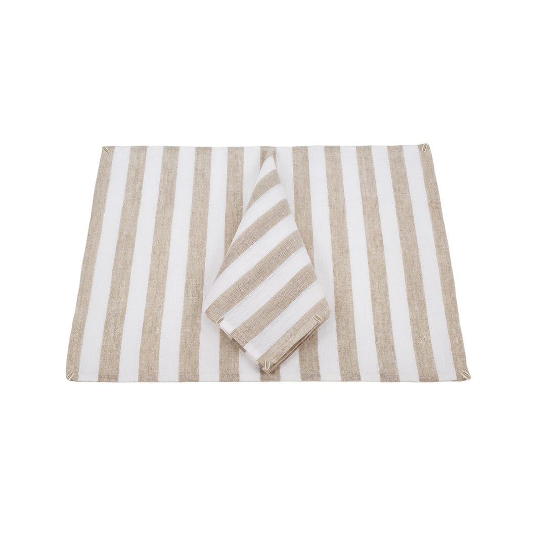 Nantucket Striped Dinner Napkins, Set of 4