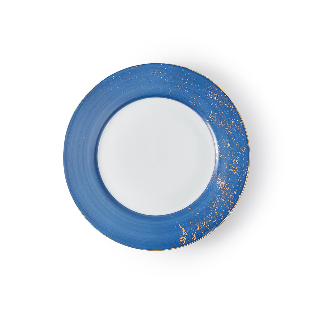 Golden Blue Dessert Plate