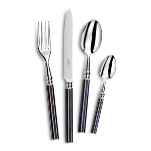 Royal Blue Silver Plated Flatware Set, 5 Pieces