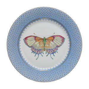 Cornflower Lace Dessert Plate with Butterfly