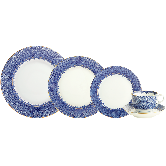 Blue Lace 5 Piece Place Setting