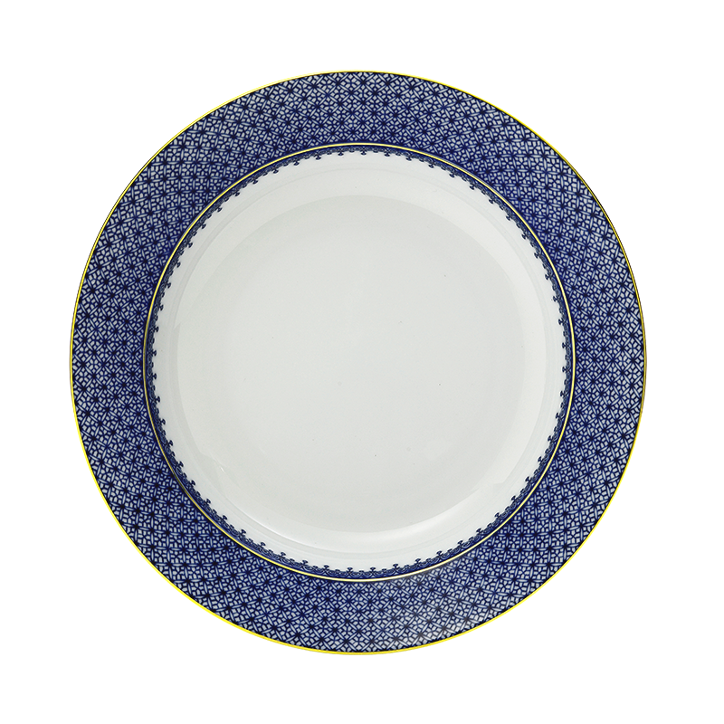 Blue Lace Rim Soup