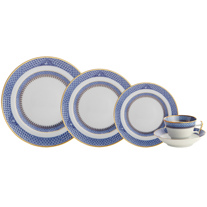 Indigo Wave 5 Piece Place Setting