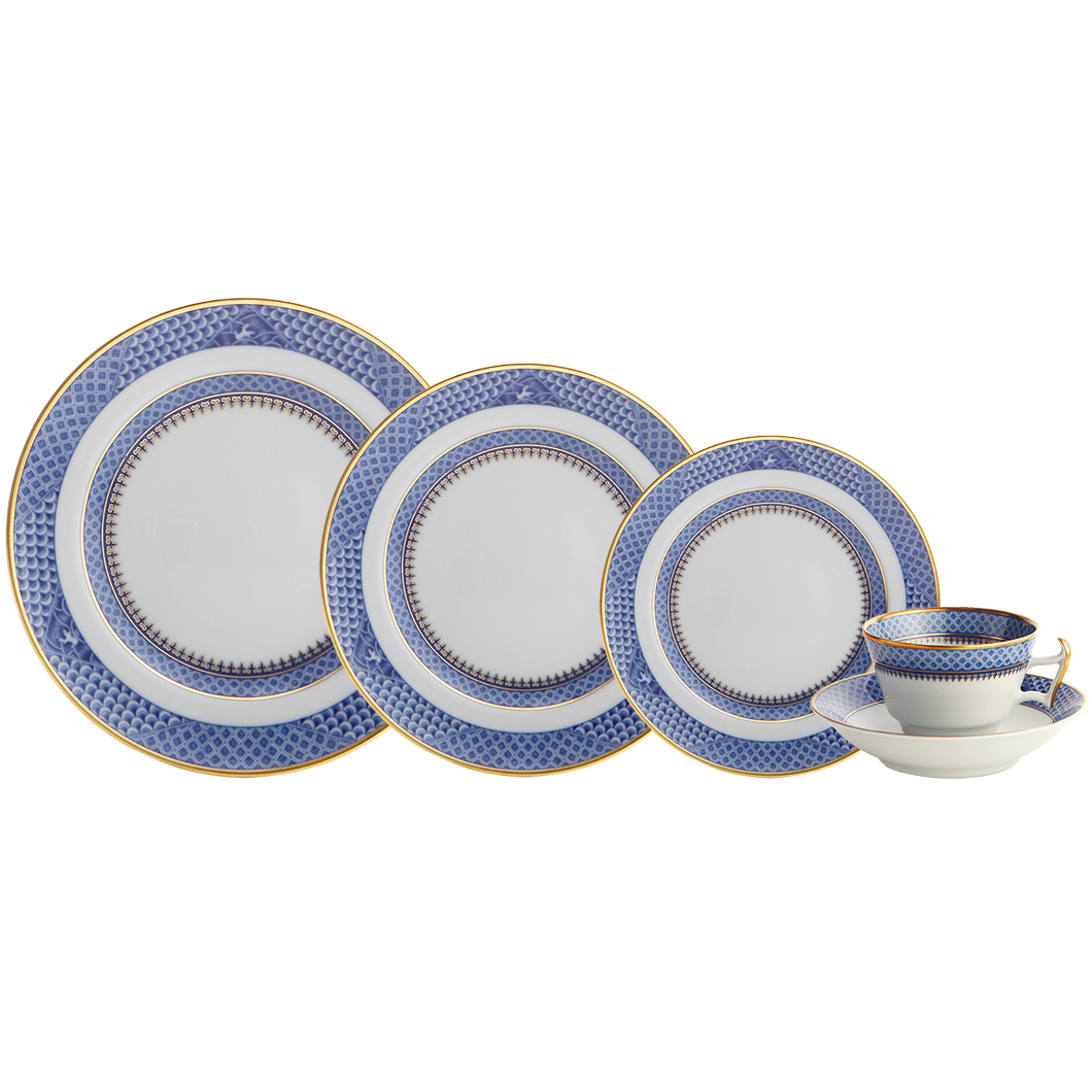 Indigo Wave 5 Piece Place Setting