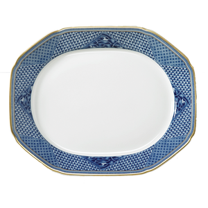 Indigo Wave Octagonal Platter