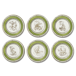 Set of 6 Monkeys Plates, Designs 7-12