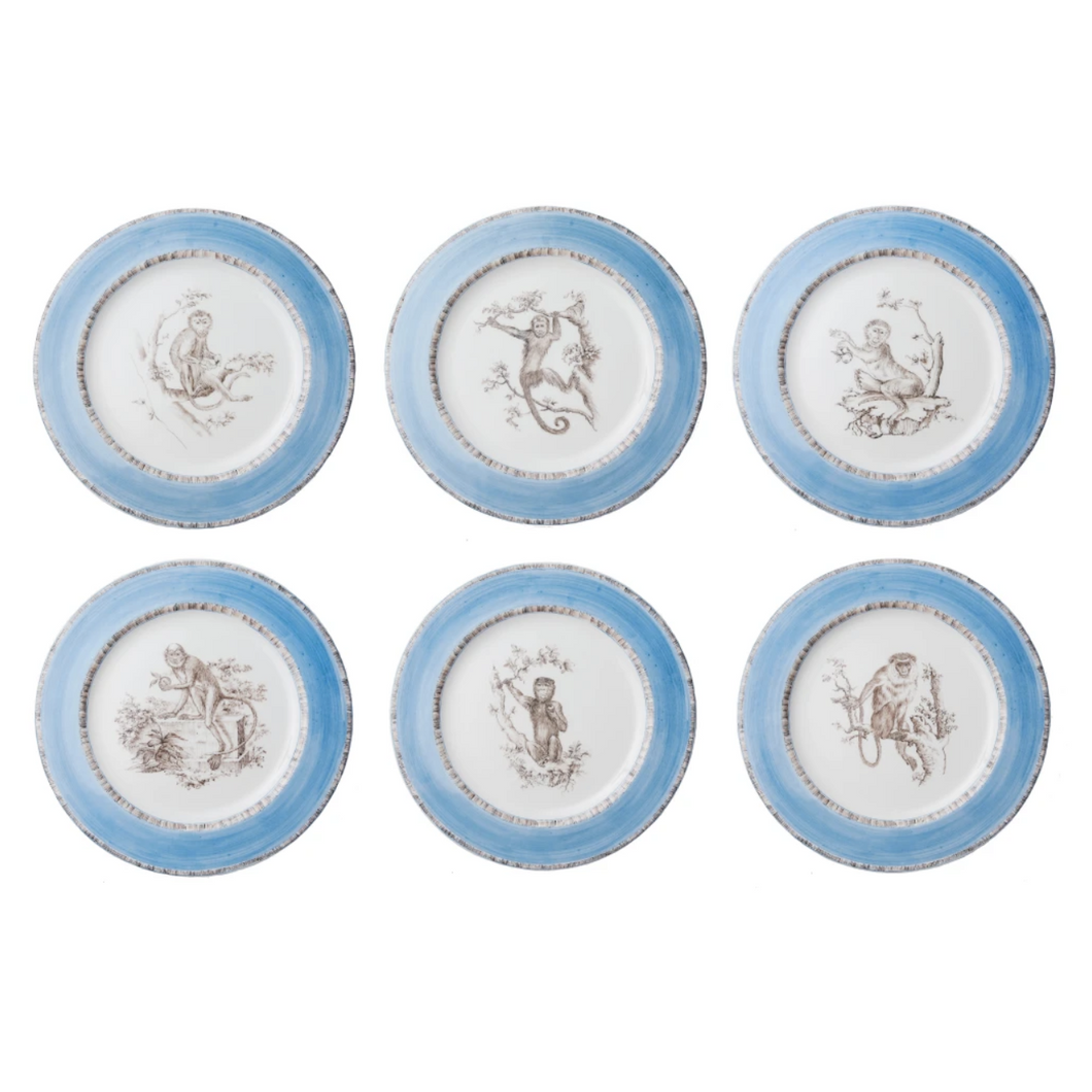 Set of 6 Monkeys Plates, Designs 7-12
