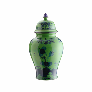 Oriente Italiano Malachite Medium Potiche Vase With Cover