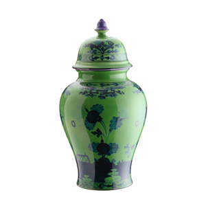 Oriente Italiano Malachite Large Potiche Vase With Cover