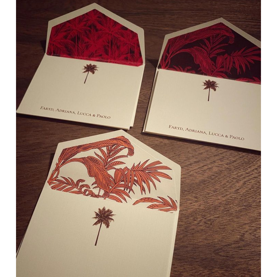 Tropics Crimson Red Stationery Cards, Set of 10