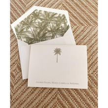 Load image into Gallery viewer, Green Palm Stationery Cards, Set of 10