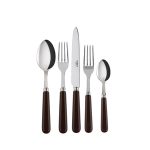 Pop-Unis Brown Flatware Set, 5 Pieces