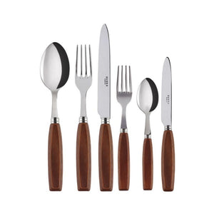 Djembe Natural Wood Flatware Set, 5 Pieces