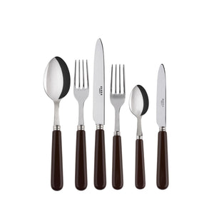 Pop-Unis Brown Flatware Set, 5 Pieces