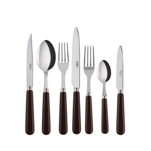 Pop-Unis Brown Flatware Set, 5 Pieces