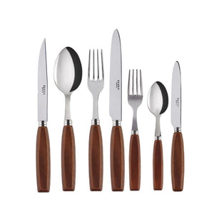 Djembe Natural Wood Flatware Set, 5 Pieces