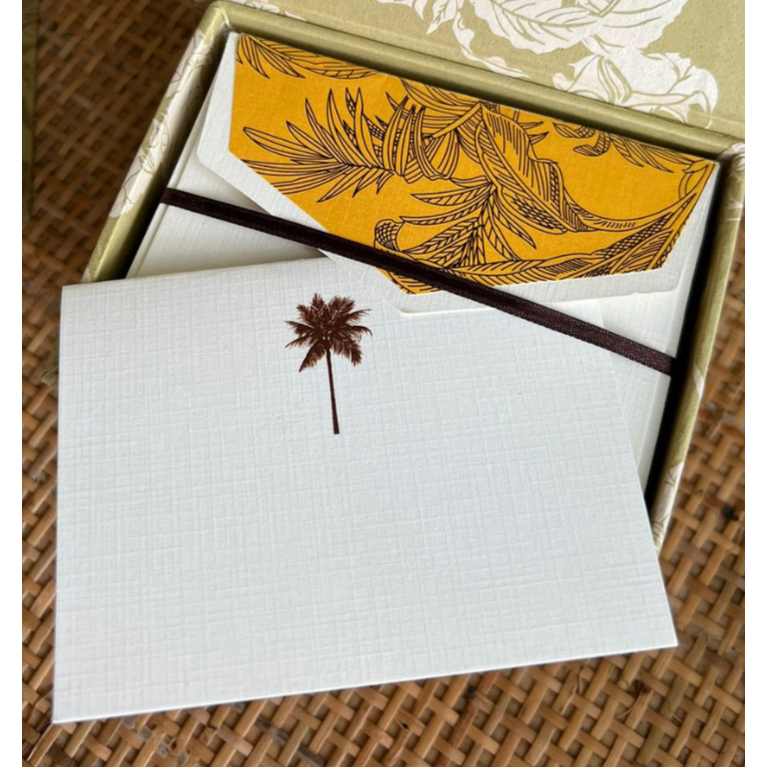 Tropics Mustard Stationery Cards, Set of 10