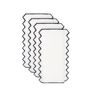 Gernika Black Cocktail Napkin, Set of 4