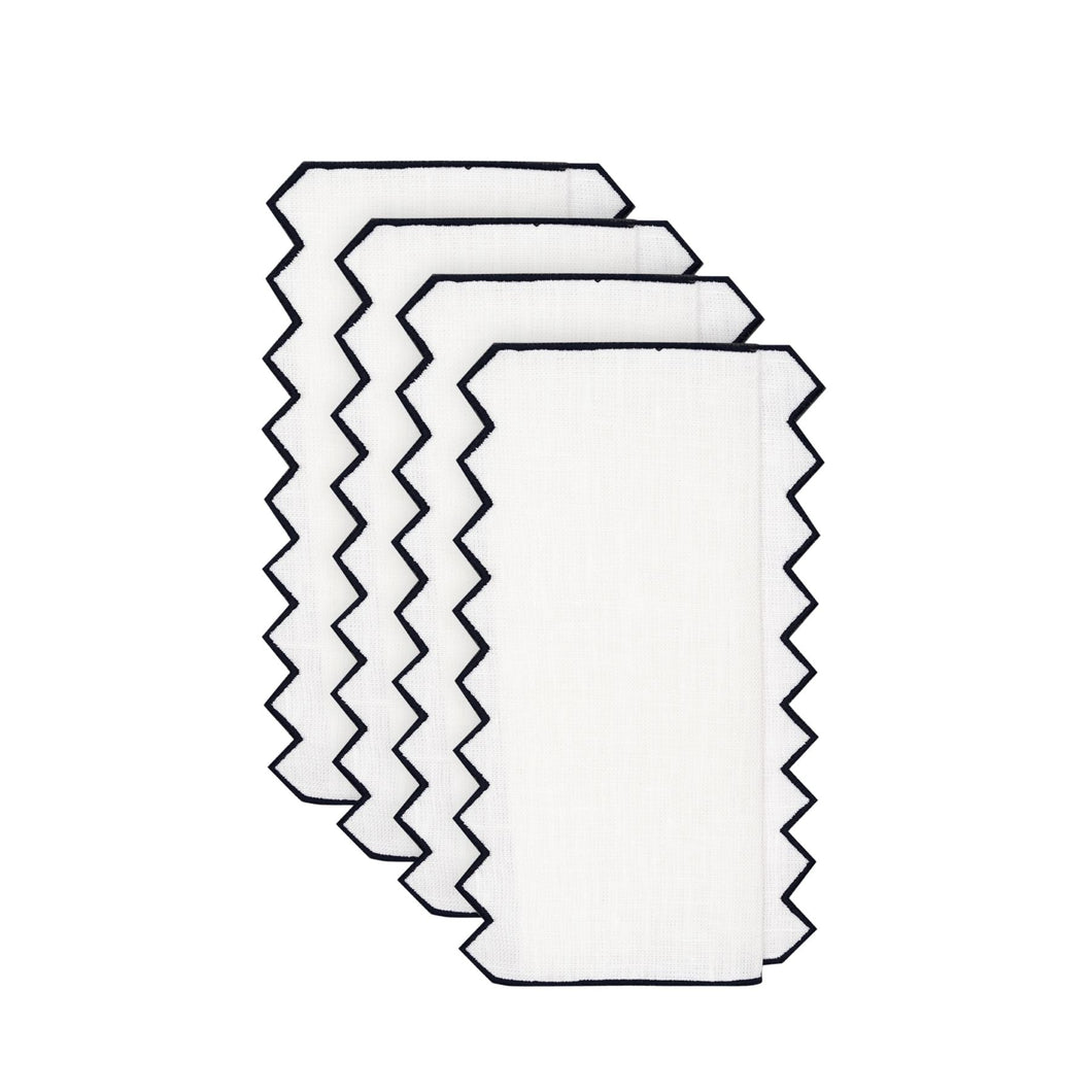 Gernika Black Cocktail Napkin, Set of 4