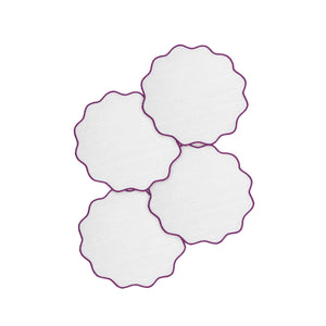 Olas Eggplant Coaster, Set of 4