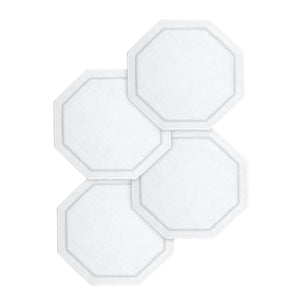 Octo White Cocktail Napkin, Set of 4