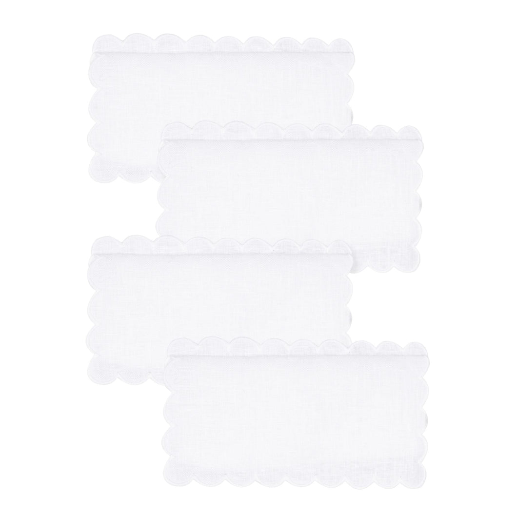 Zurbano White Cocktail Napkin, Set of 4