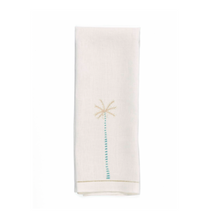 Load image into Gallery viewer, Palm Tree Teal Guest Towel, Set of 2