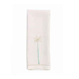 Palm Tree Beige Guest Towel, Set of 2