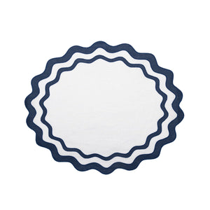 Olas Navy Placemat, Set of 4