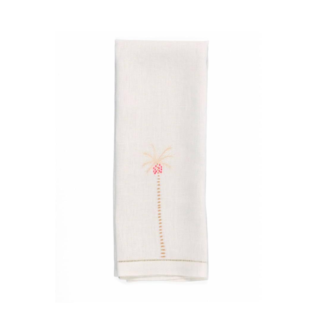 Palm Tree Teal Guest Towel, Set of 2