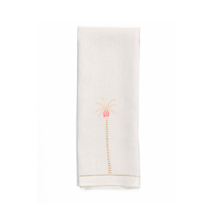 Palm Tree Beige Guest Towel, Set of 2