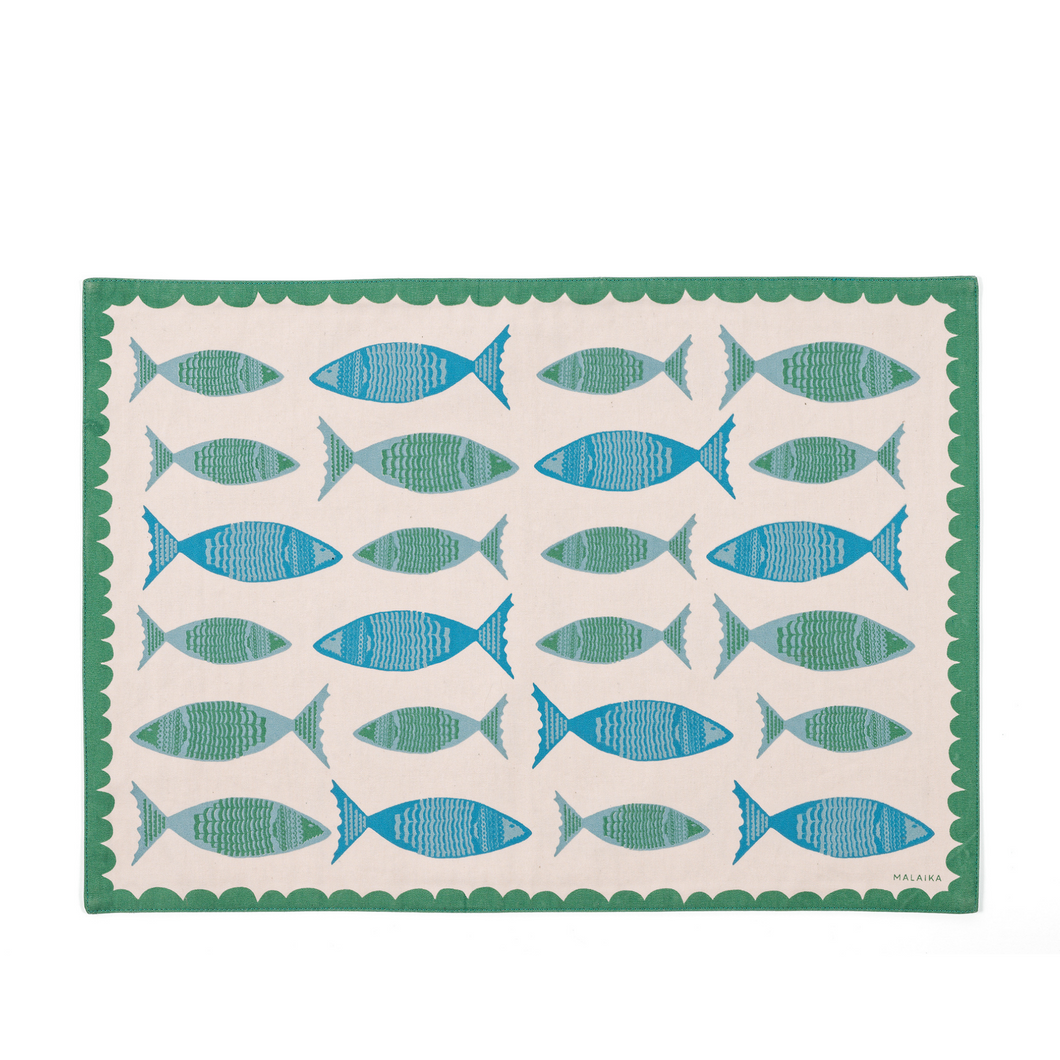 Tilapia Aqua Placemat, Set of 4