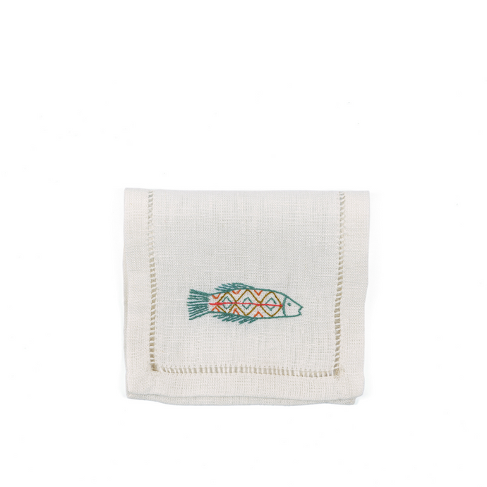 Tilapia Aqua Cocktail Napkins, Set of 6