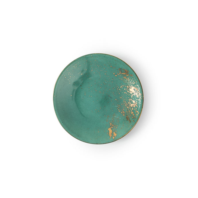Golden Green Bread Plate, Set of 2