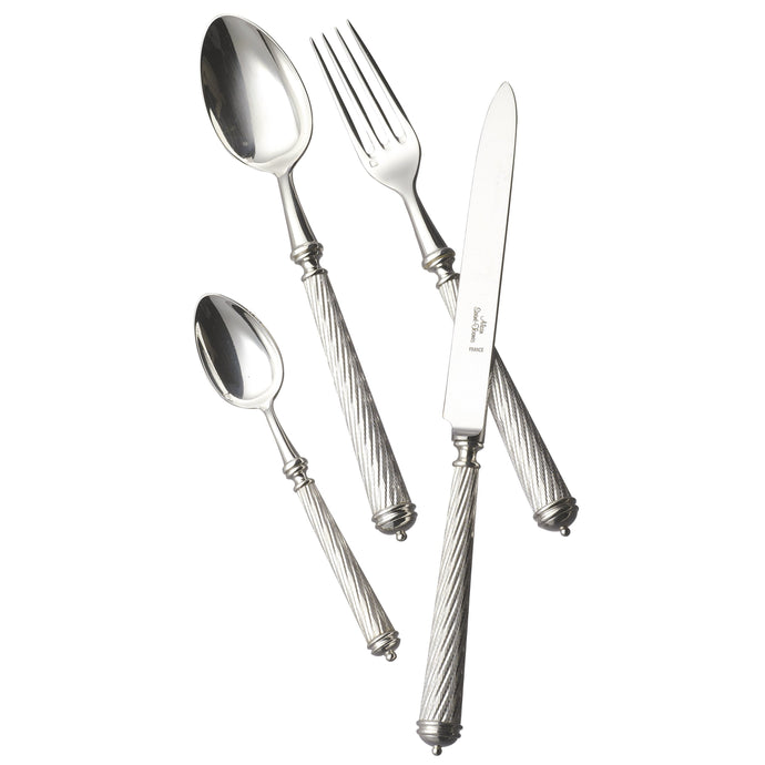 Cable Silver Plated Flatware Set, 5 Pieces