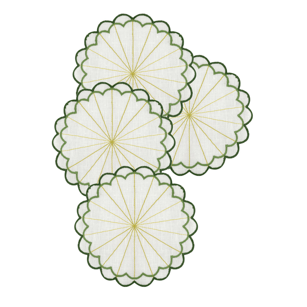 Escamas Coaster Green, Set of 4