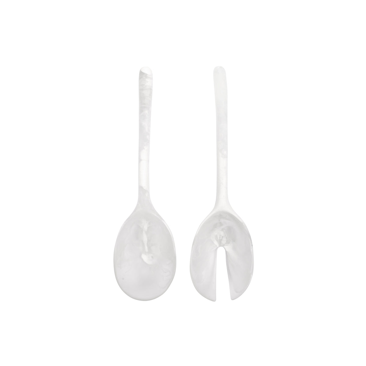 White Clear Swirl Stone Servers