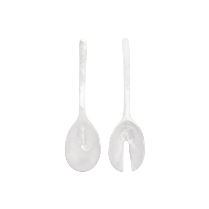 White Clear Swirl Stone Servers