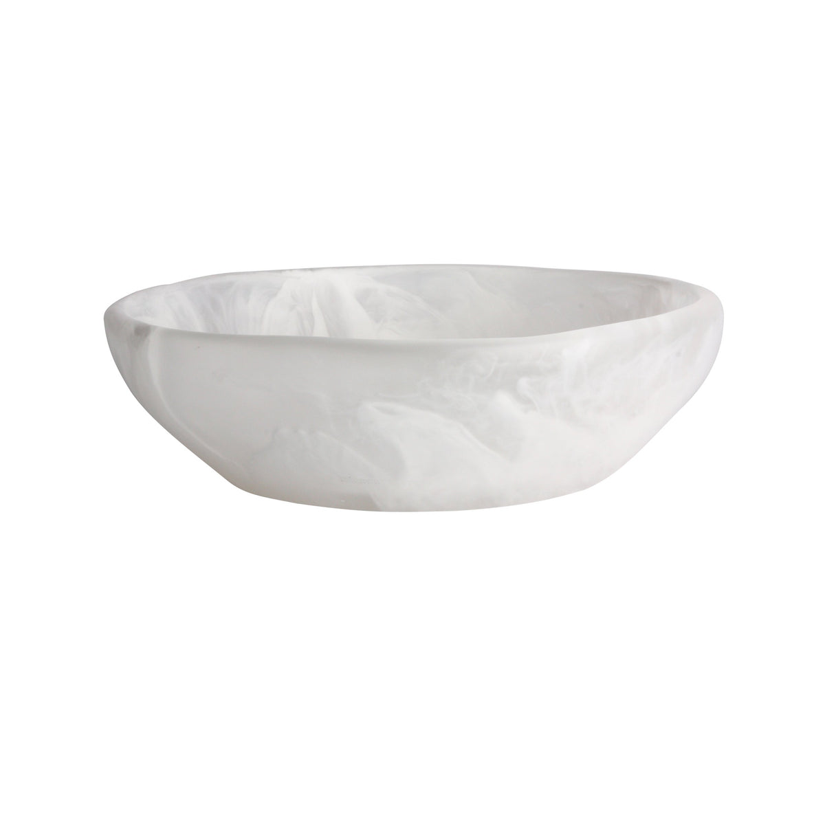 Large White Clear Swirl Salad Bowl